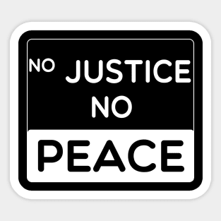 No Justice No Peace Black Lives Matter Sticker